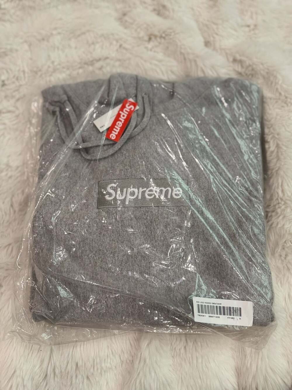 Supreme Box Logo Hooded Sweatshirt Size XL Heather Grey